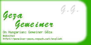 geza gemeiner business card